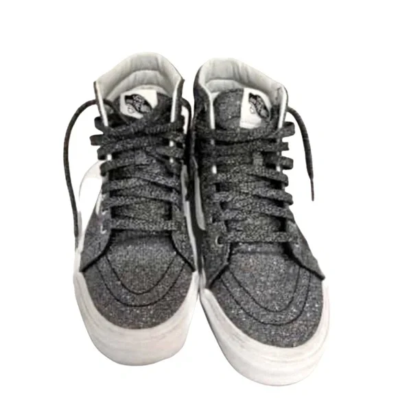 Vans SK8 Gray Glitter High Tops Sz 8 - Picture 2 of 6